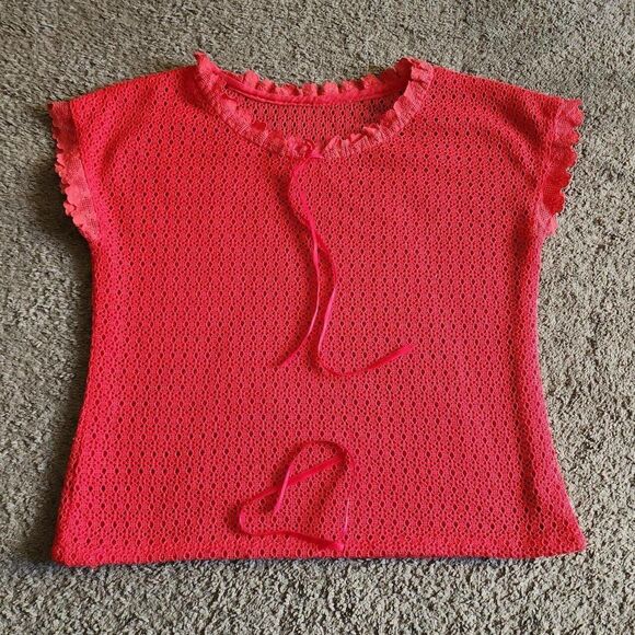 Red knitted fabric top - Picture 1 of 4